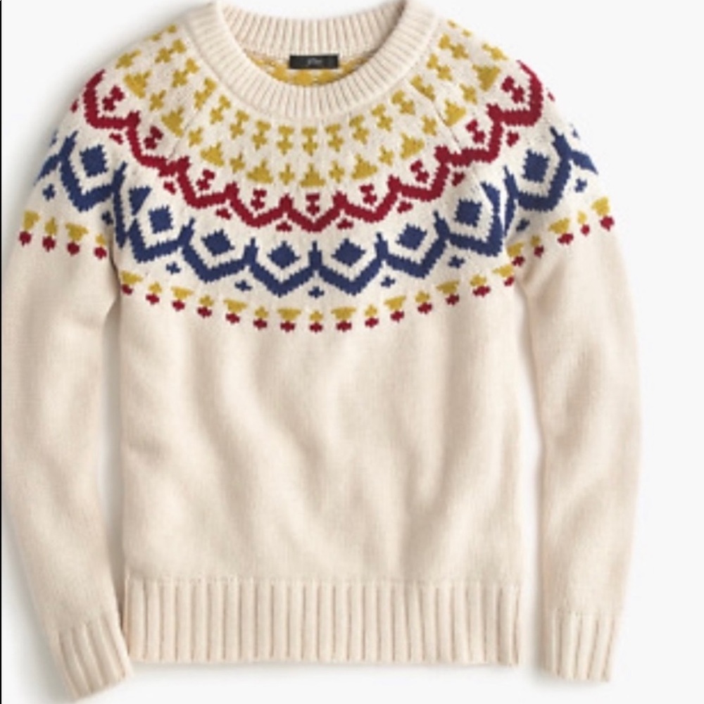 NWT J.Crew Fair Isle crewneck sweater. - Picture 2 of 8